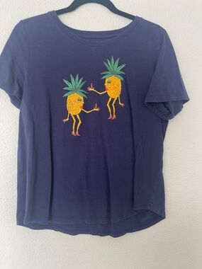 Anthropologie Navy Graphic Tee Featuring Kendra Dandy